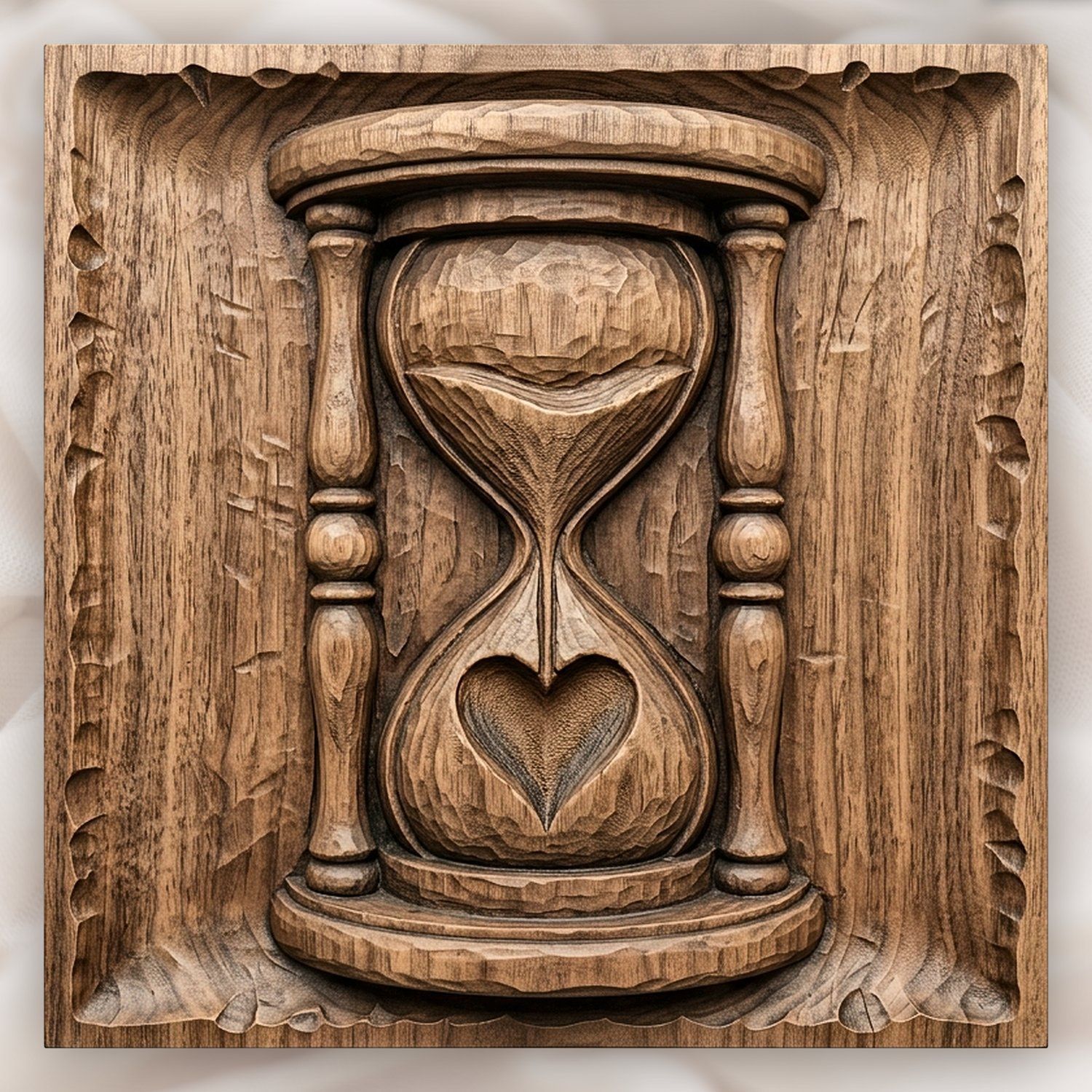 Hourglass Heart Eternal Love CNC Relief STL bas-relief STL design