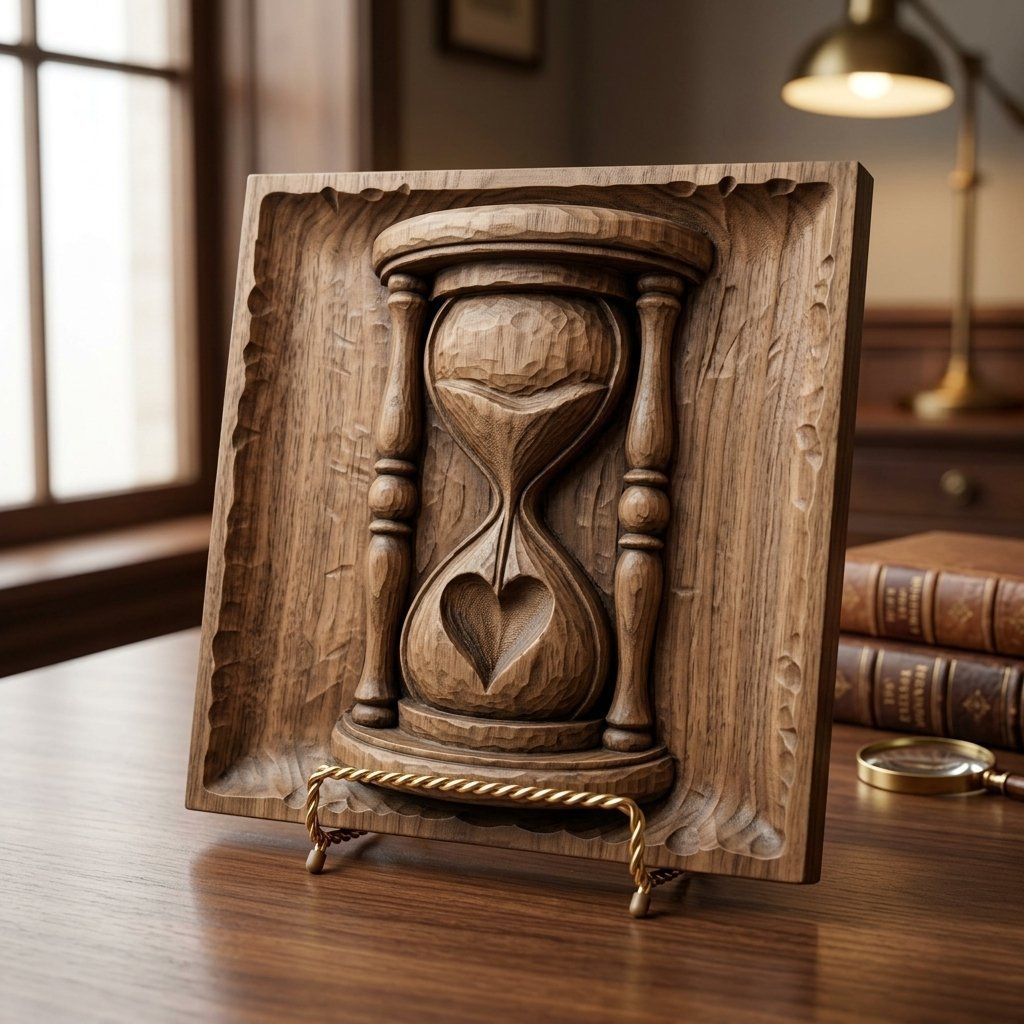 Hourglass Heart Eternal Love CNC Relief STL bas-relief STL — view 3