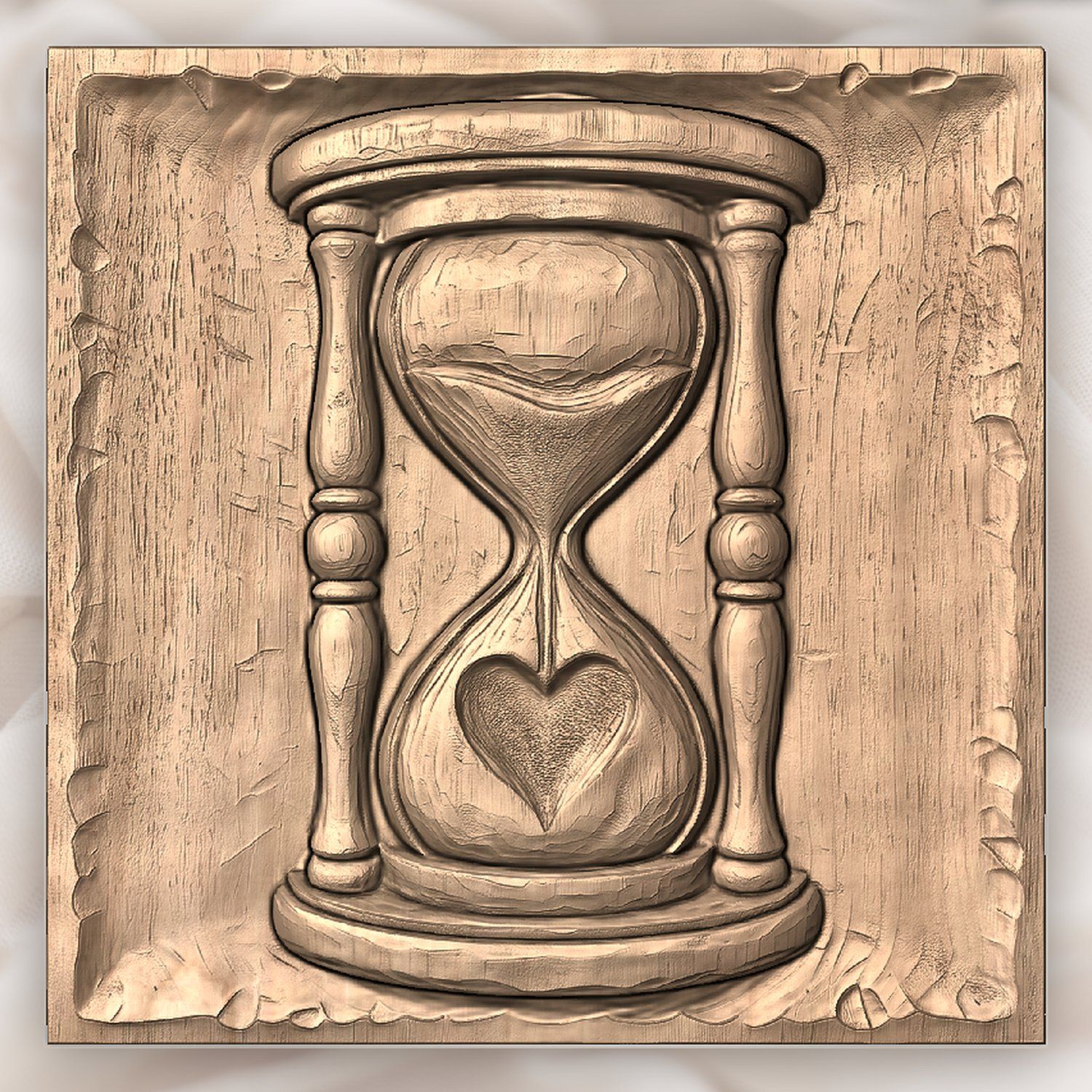 Hourglass Heart Eternal Love CNC Relief STL bas-relief STL — view 4