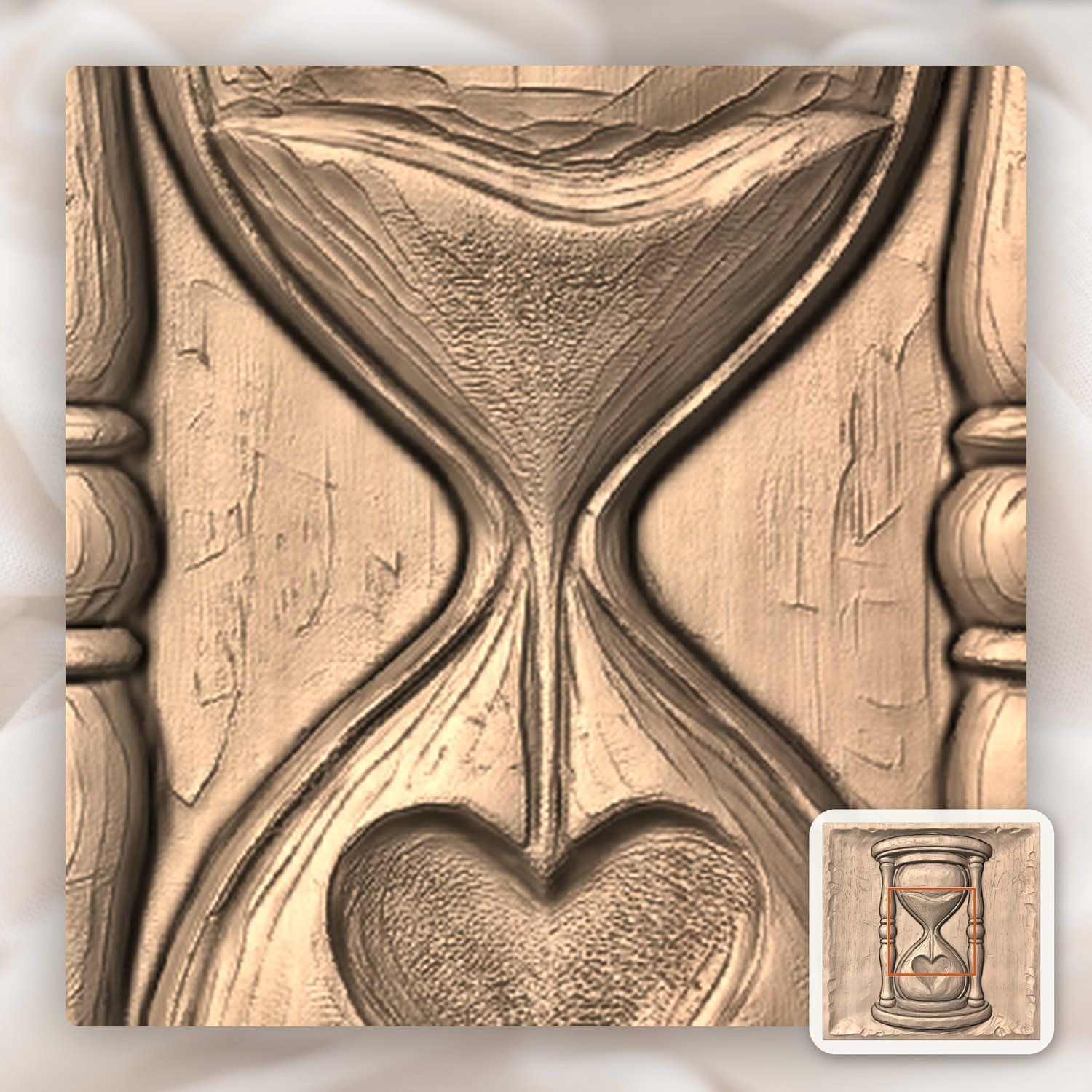 Hourglass Heart Eternal Love CNC Relief STL bas-relief STL — view 7