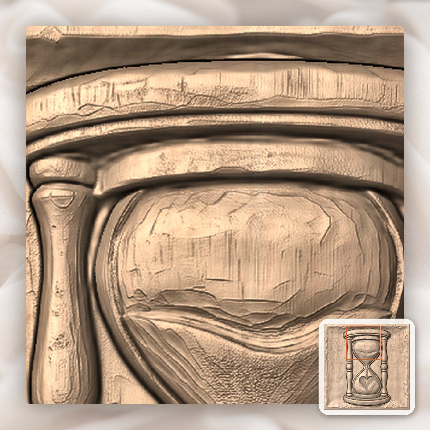 Hourglass Heart Eternal Love CNC Relief STL bas-relief STL — view 8