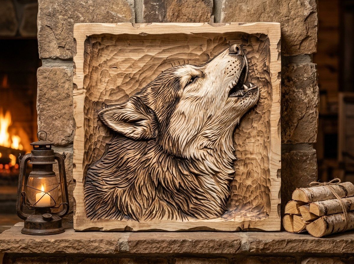 Howling Siberian Husky Dog Portrait CNC Relief STL bas-relief STL — view 11
