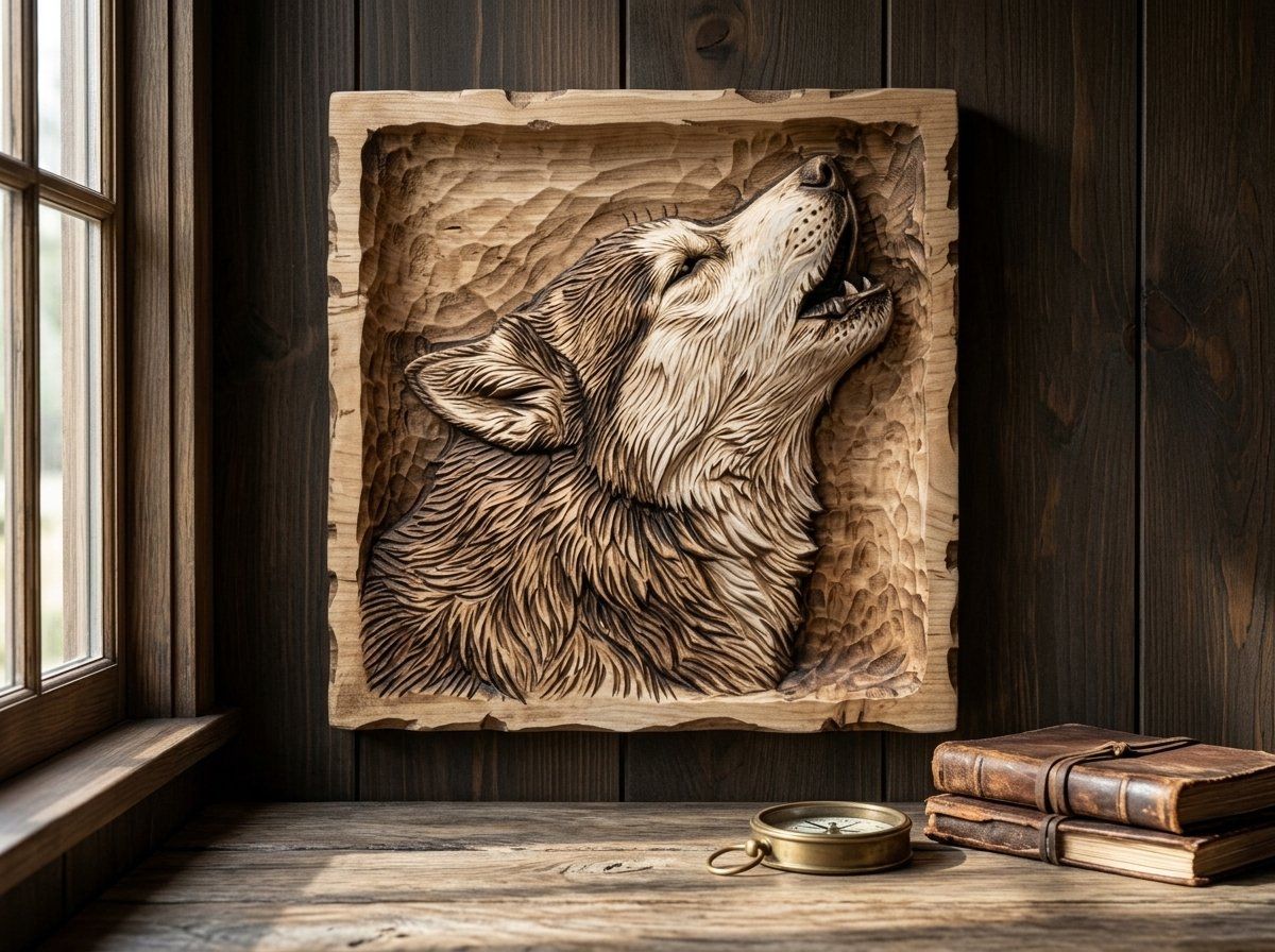 Howling Siberian Husky Dog Portrait CNC Relief STL bas-relief STL — view 12