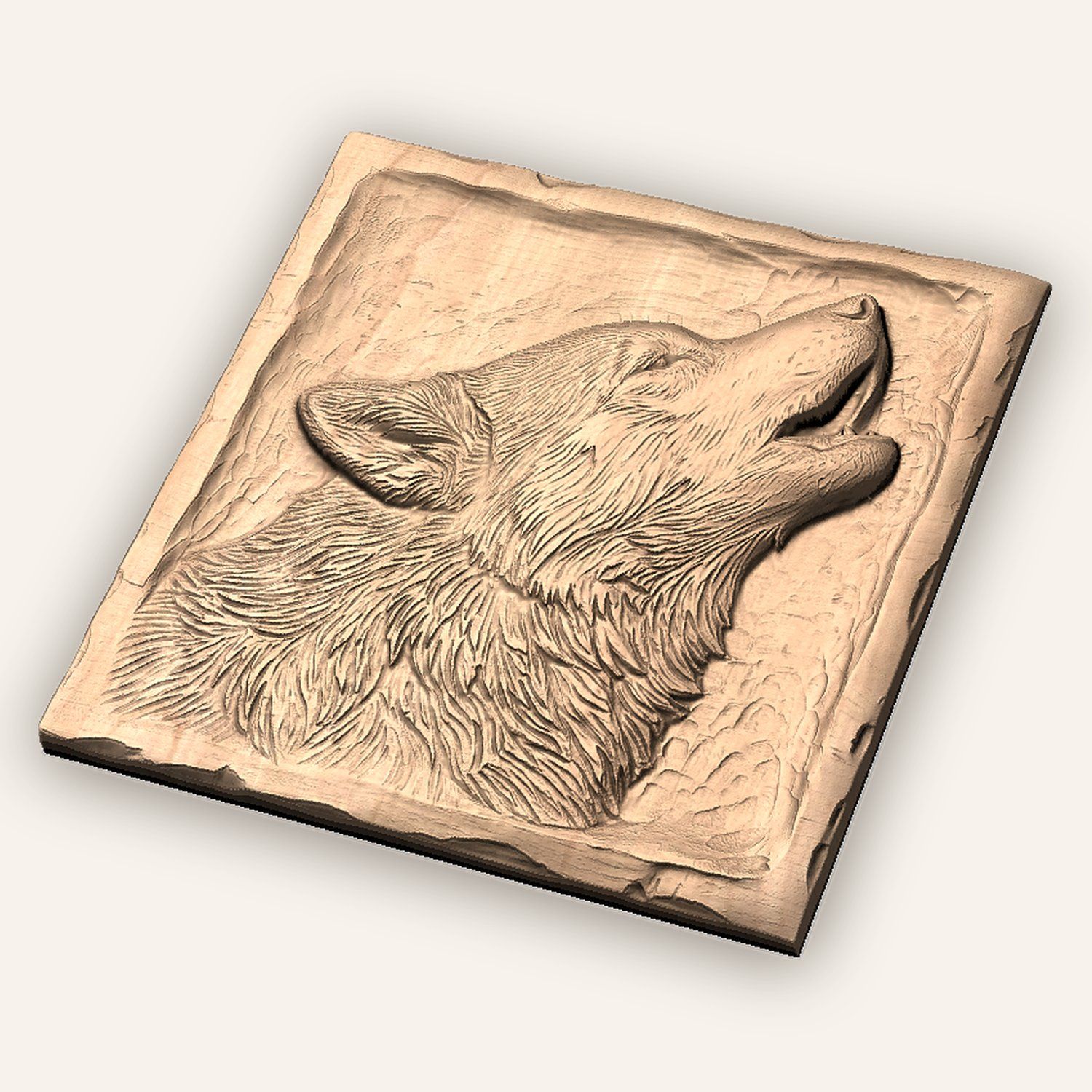 Howling Siberian Husky Dog Portrait CNC Relief STL bas-relief STL — view 6