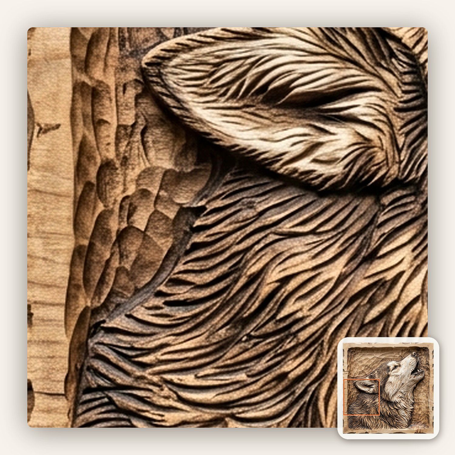 Howling Siberian Husky Dog Portrait CNC Relief STL bas-relief STL — view 10