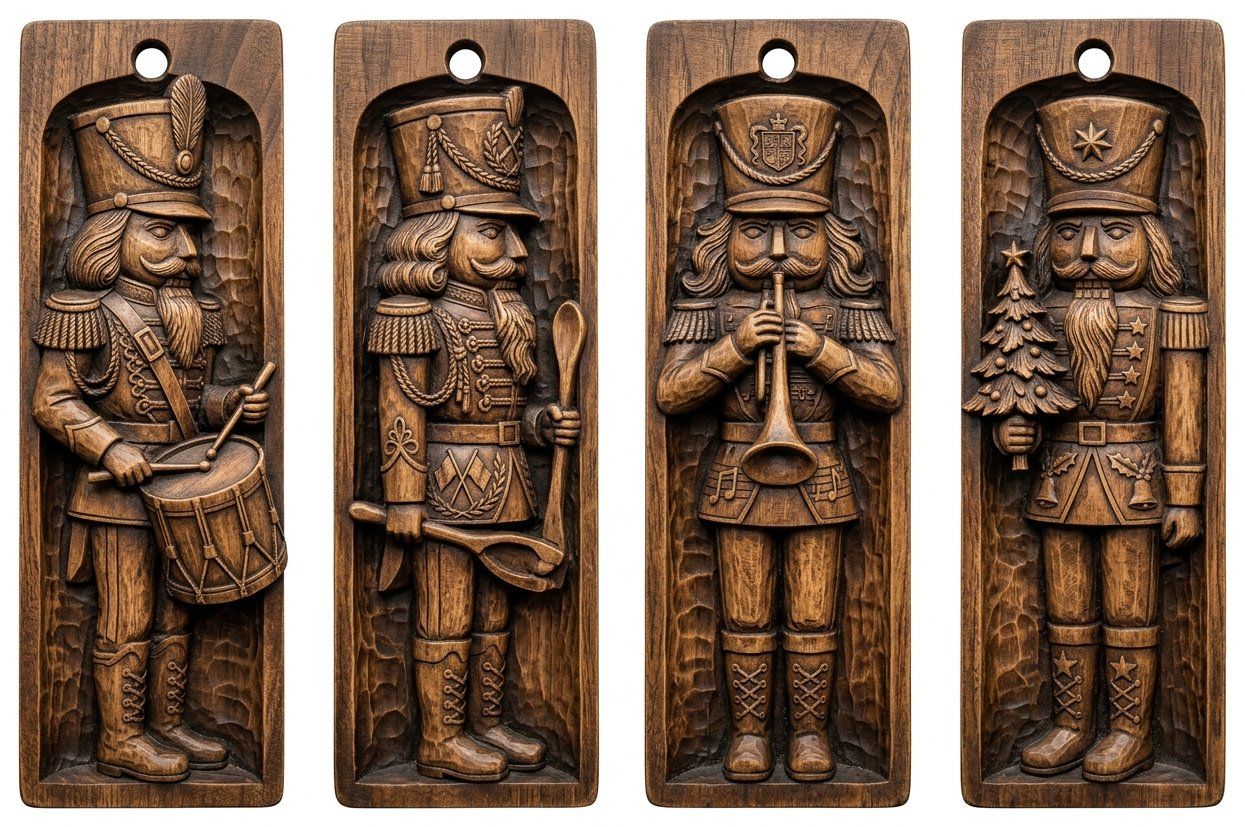 Hussar Nutcracker Soldier Ornaments CNC Relief STL bas-relief STL — view 12