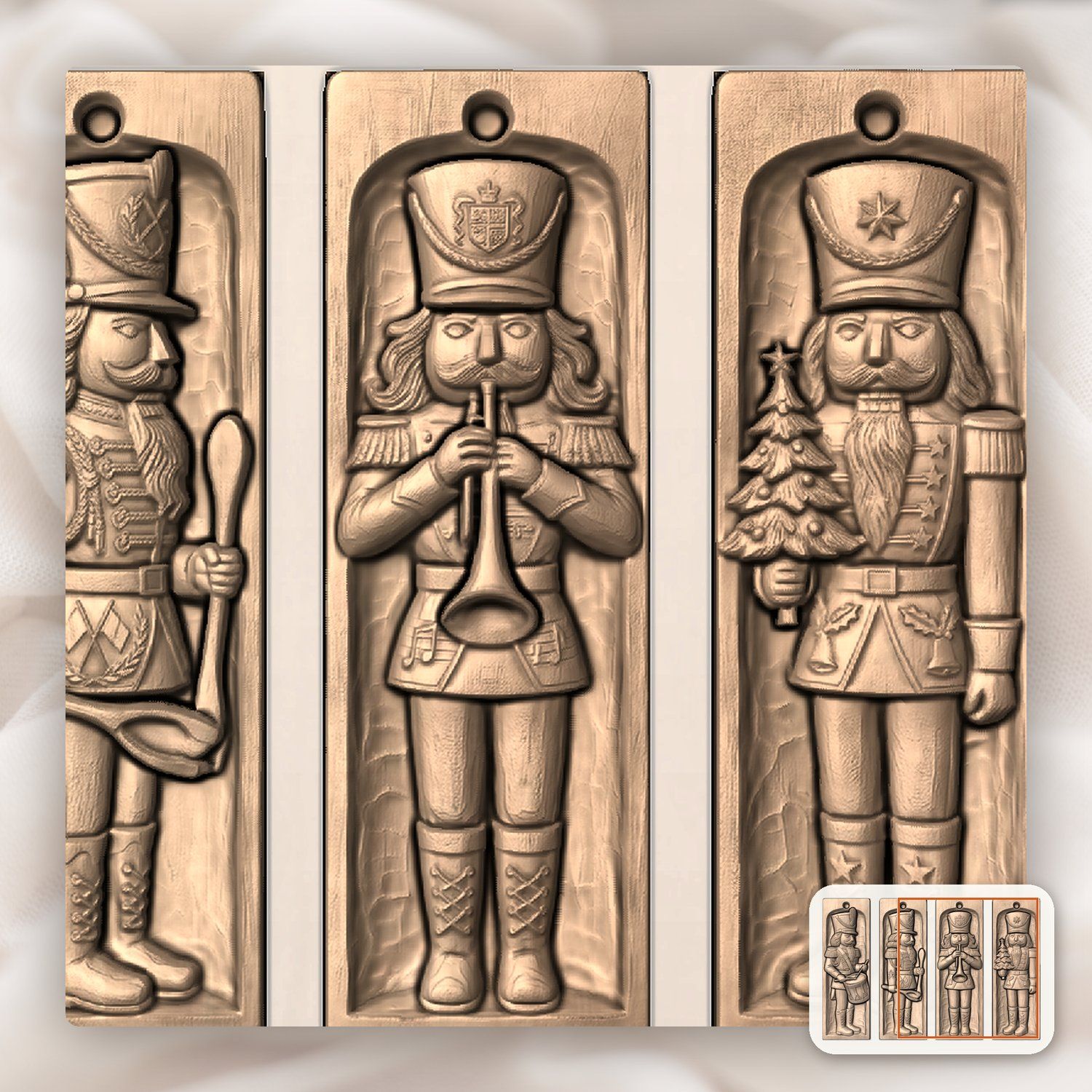 Hussar Nutcracker Soldier Ornaments CNC Relief STL bas-relief STL — view 8