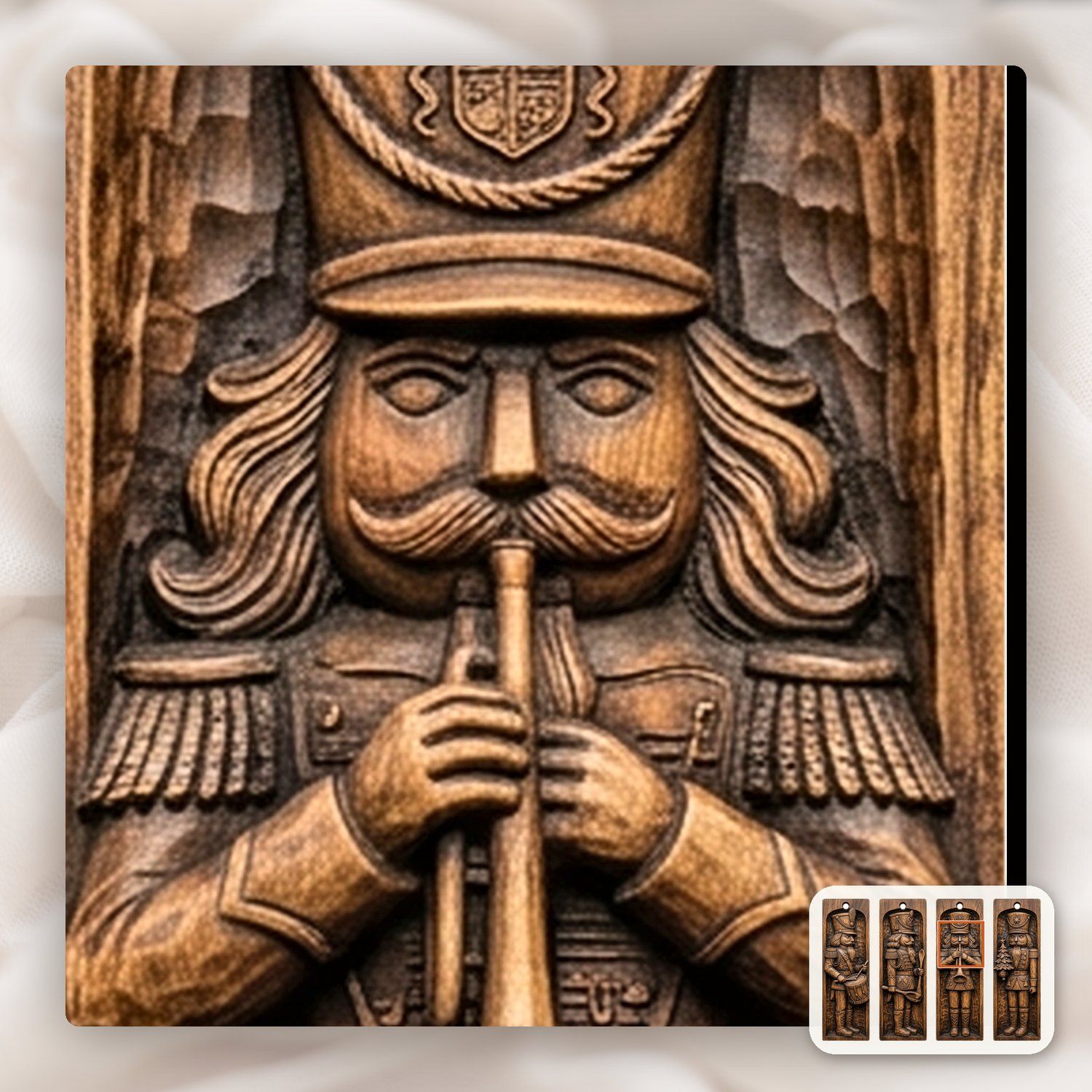 Hussar Nutcracker Soldier Ornaments CNC Relief STL bas-relief STL — view 11