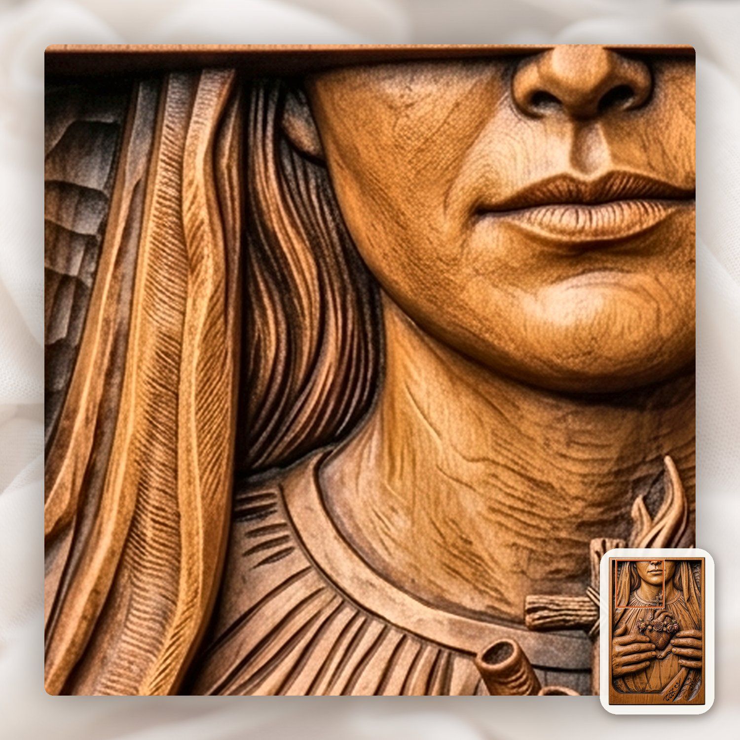 Immaculate Heart Mary CNC Relief STL bas-relief STL — view 12