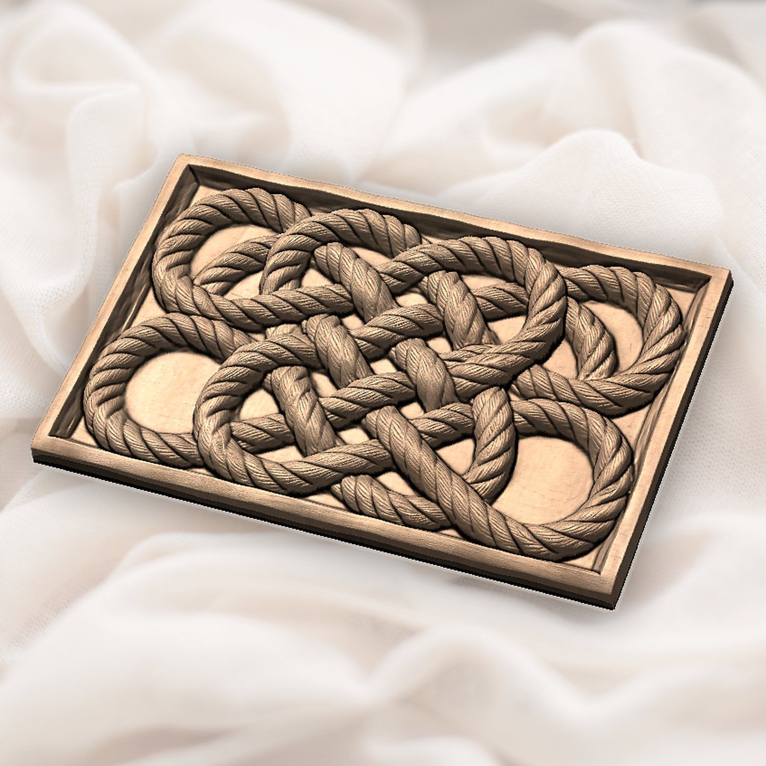 Interlaced Nautical Rope Square Knot CNC Relief STL bas-relief STL — view 5