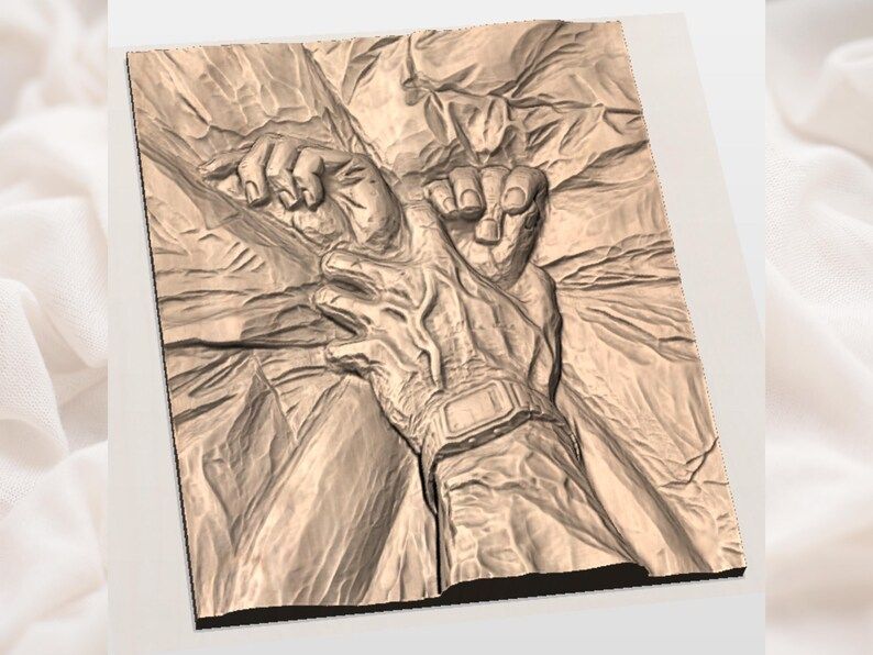 Clasped Lovers' Hands Bas-Relief STL for CNC Carving bas-relief STL — view 2