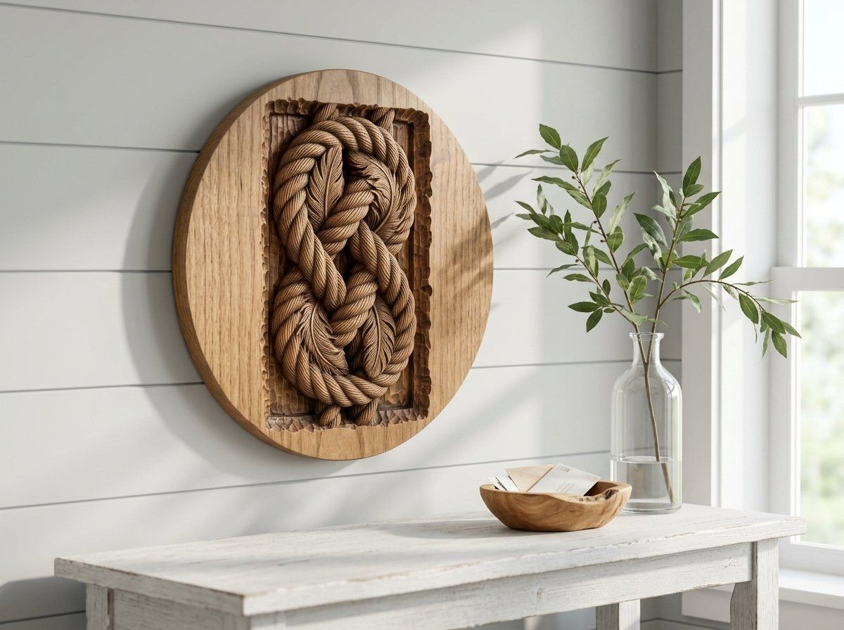 Intricate Feathered Rope Knot CNC Relief STL bas-relief STL — view 13