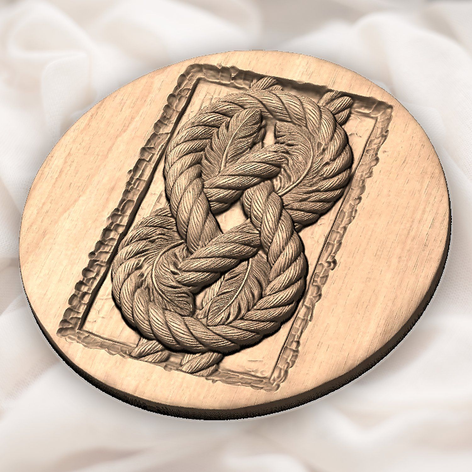 Intricate Feathered Rope Knot CNC Relief STL bas-relief STL — view 5