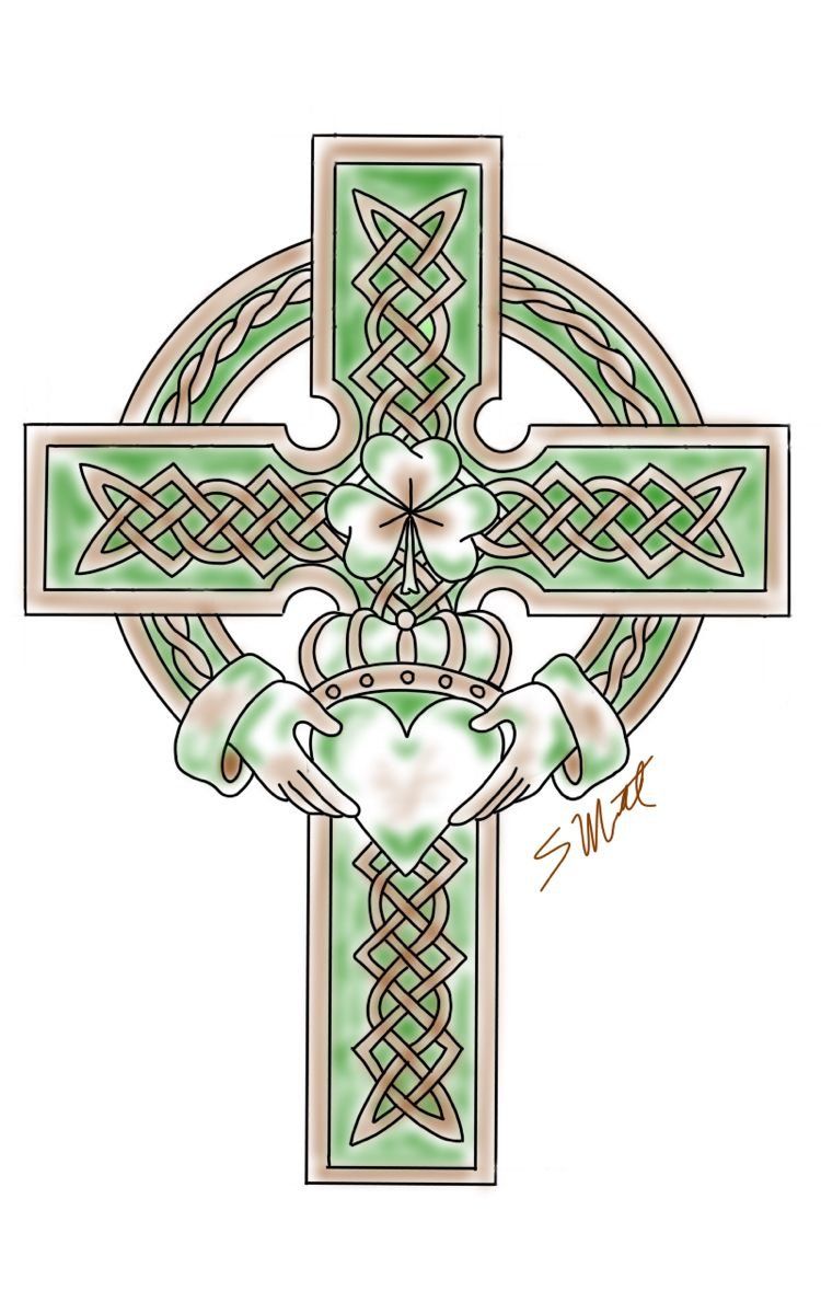 Irish Celtic Claddagh Cross CNC Relief STL bas-relief STL — view 5
