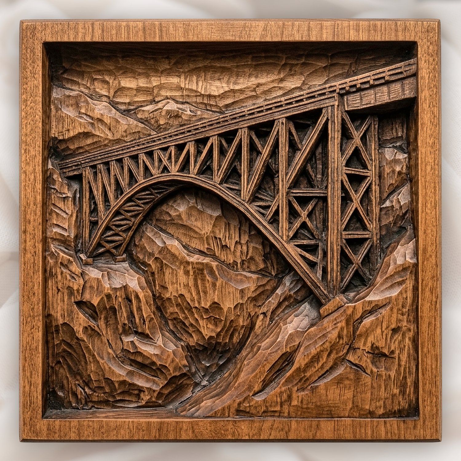 Iron Mountain Rail Bridge CNC Relief STL bas-relief STL design