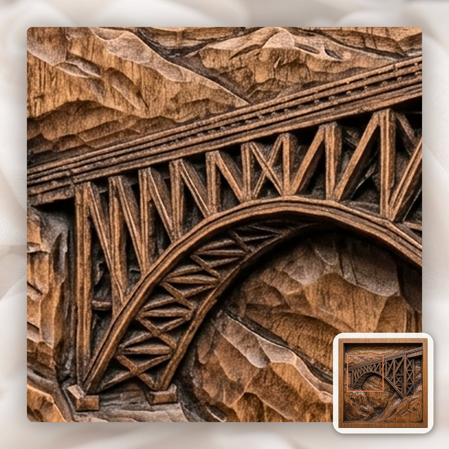 Iron Mountain Rail Bridge CNC Relief STL bas-relief STL — view 12