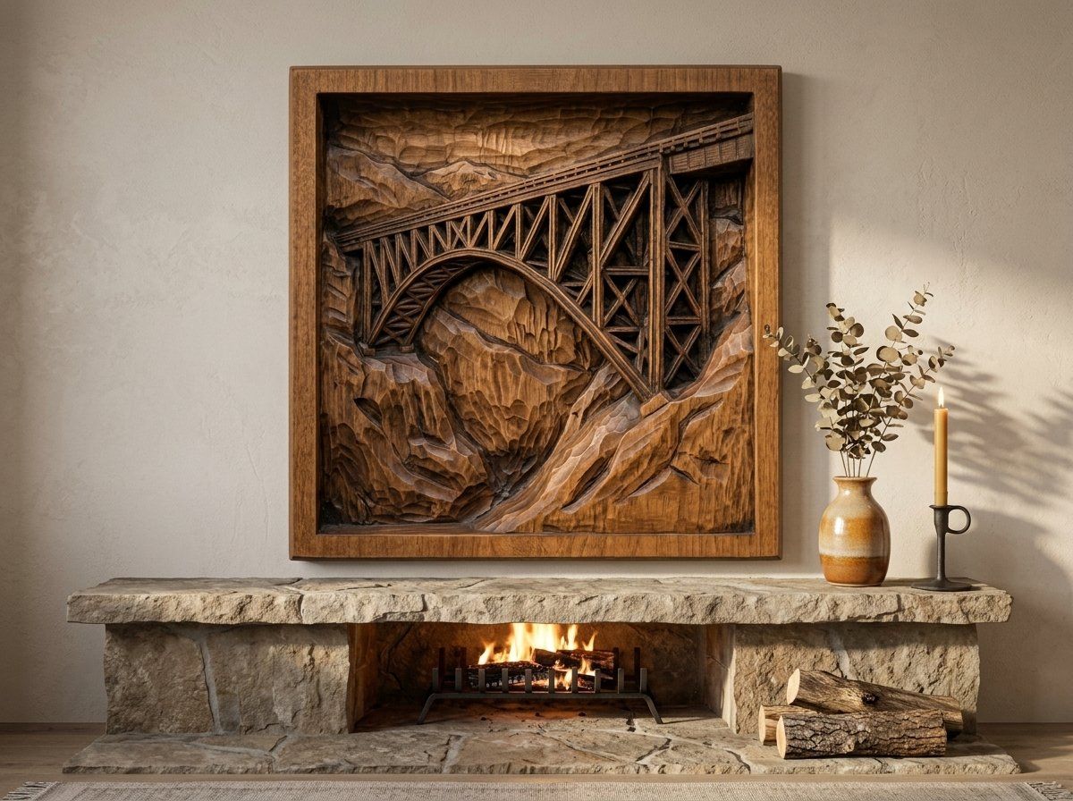 Iron Mountain Rail Bridge CNC Relief STL bas-relief STL — view 13