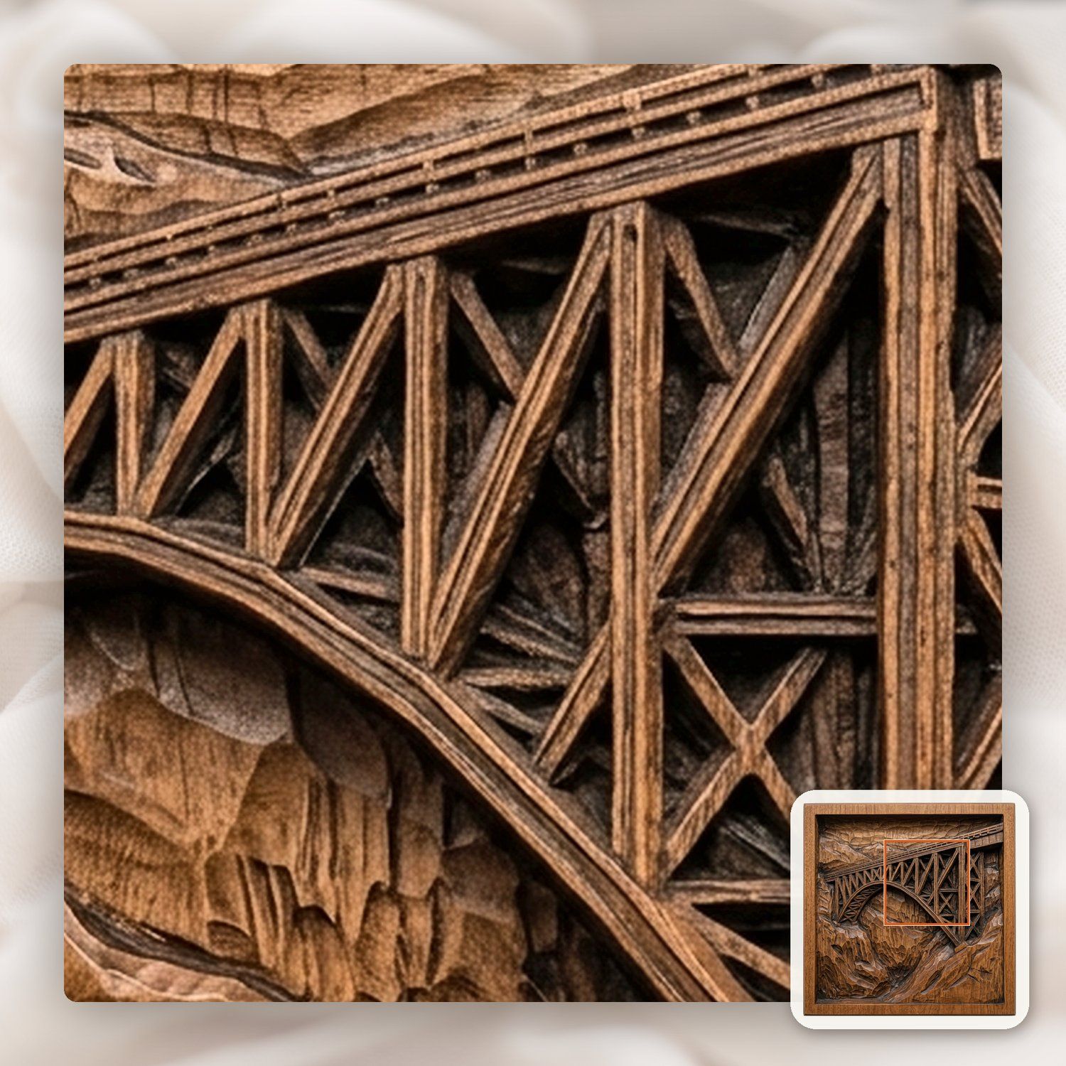 Iron Mountain Rail Bridge CNC Relief STL bas-relief STL — view 11