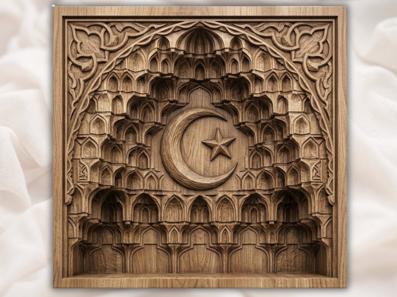 Islamic Mihrab Archway Sacred Wall Art CNC Relief STL bas-relief STL — view 2