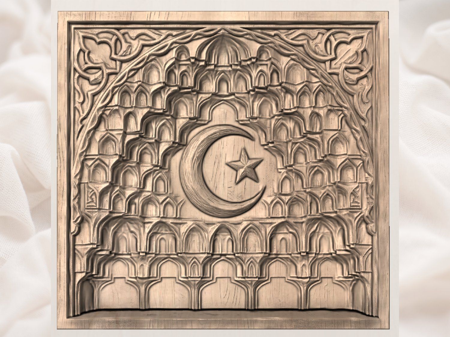 Islamic Mihrab Archway Sacred Wall Art CNC Relief STL bas-relief STL — view 3