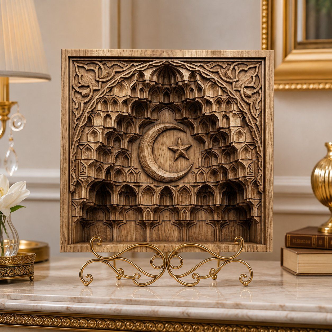 Islamic Mihrab Archway Sacred Wall Art CNC Relief STL bas-relief STL — view 6