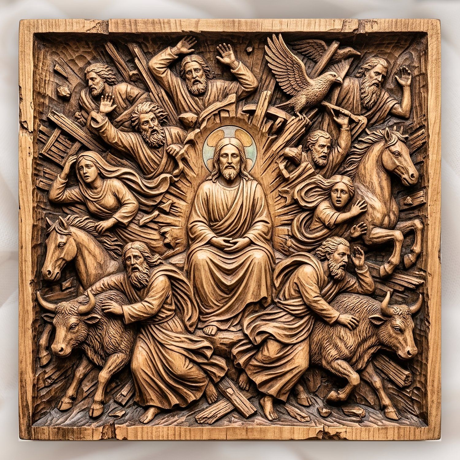 Jesus and Apostles Sacred Scene CNC Relief STL bas-relief STL design