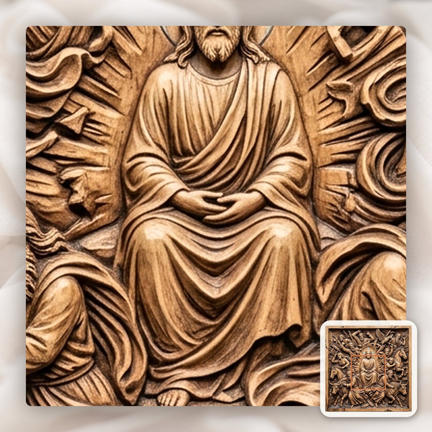 Jesus and Apostles Sacred Scene CNC Relief STL bas-relief STL — view 12