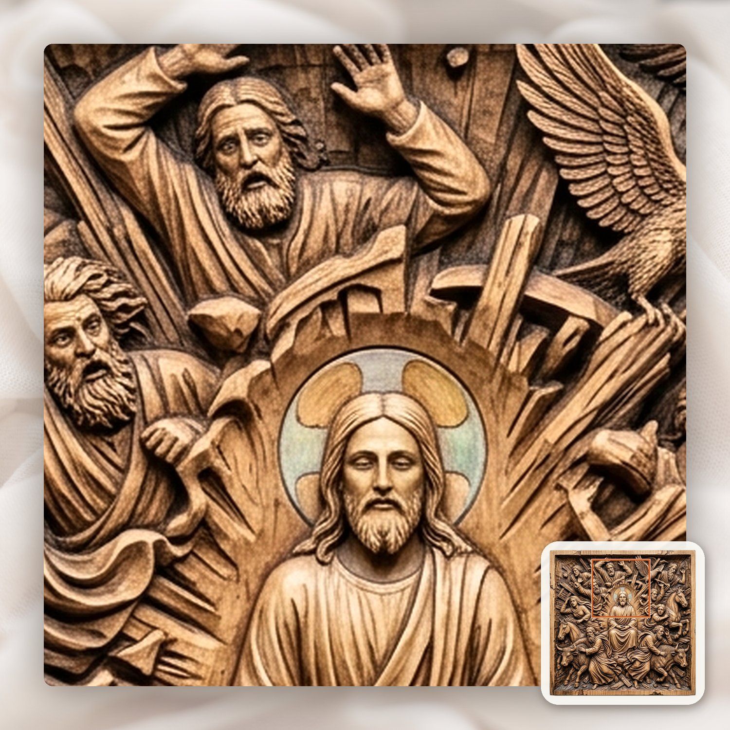 Jesus and Apostles Sacred Scene CNC Relief STL bas-relief STL — view 13