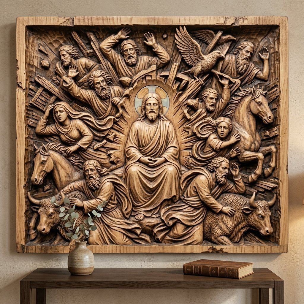 Jesus and Apostles Sacred Scene CNC Relief STL bas-relief STL — view 14