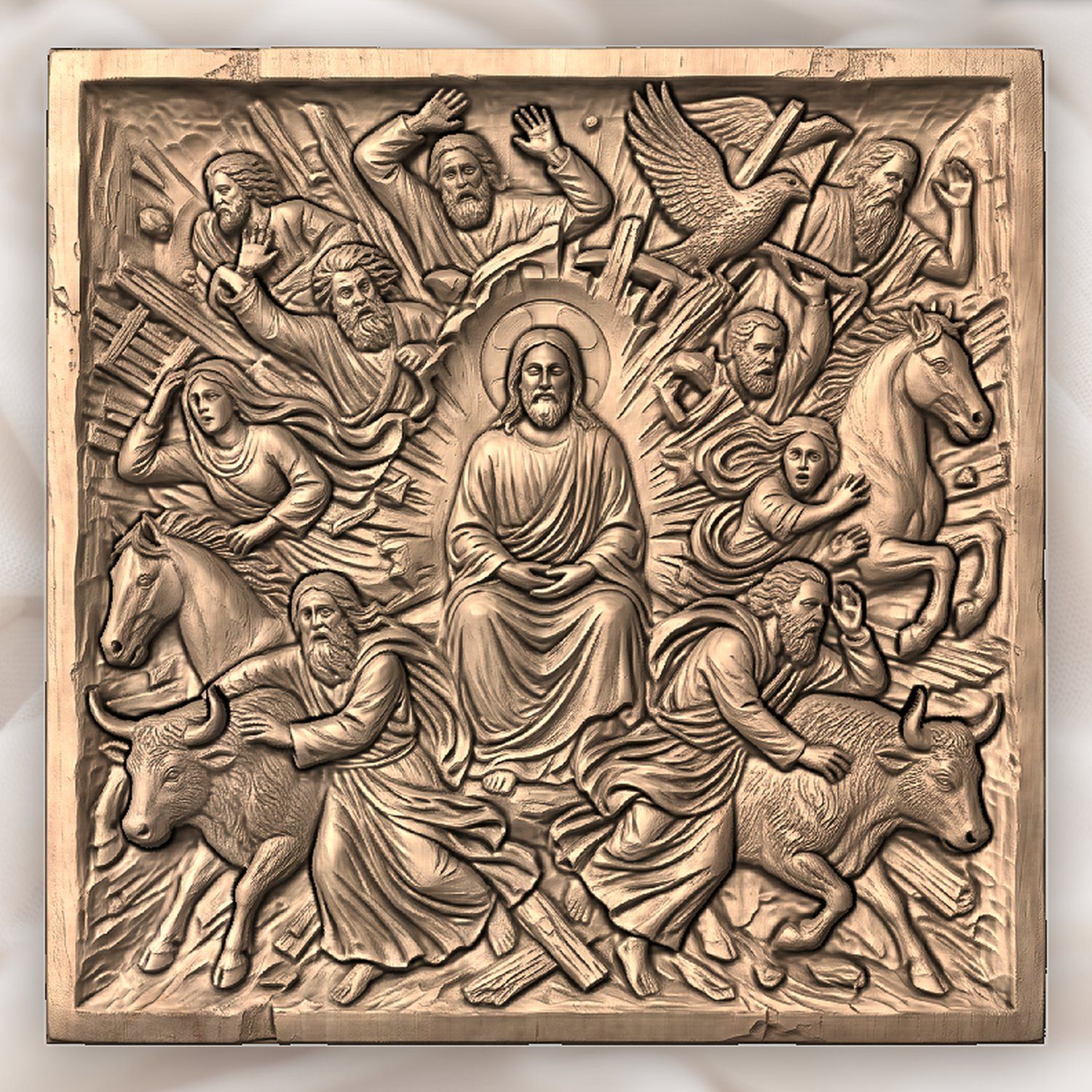 Jesus and Apostles Sacred Scene CNC Relief STL bas-relief STL — view 4