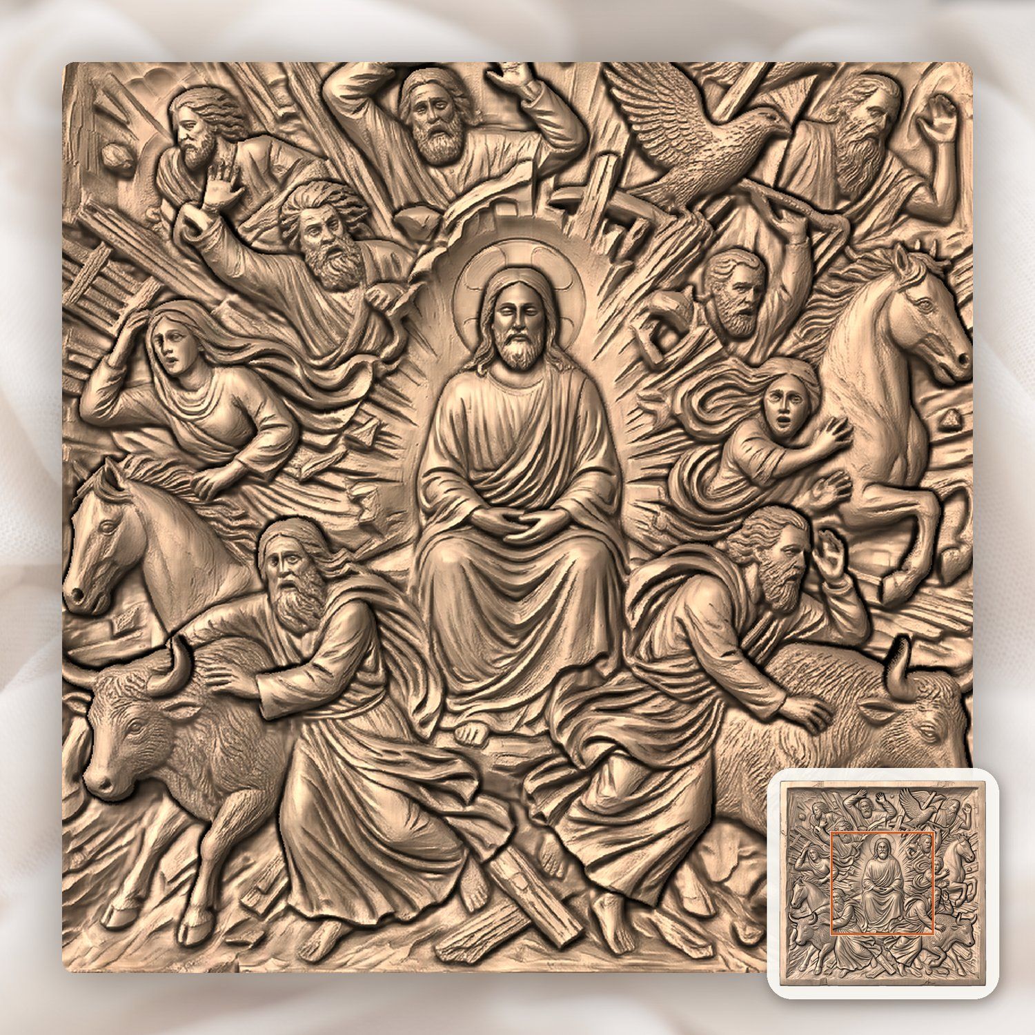 Jesus and Apostles Sacred Scene CNC Relief STL bas-relief STL — view 6
