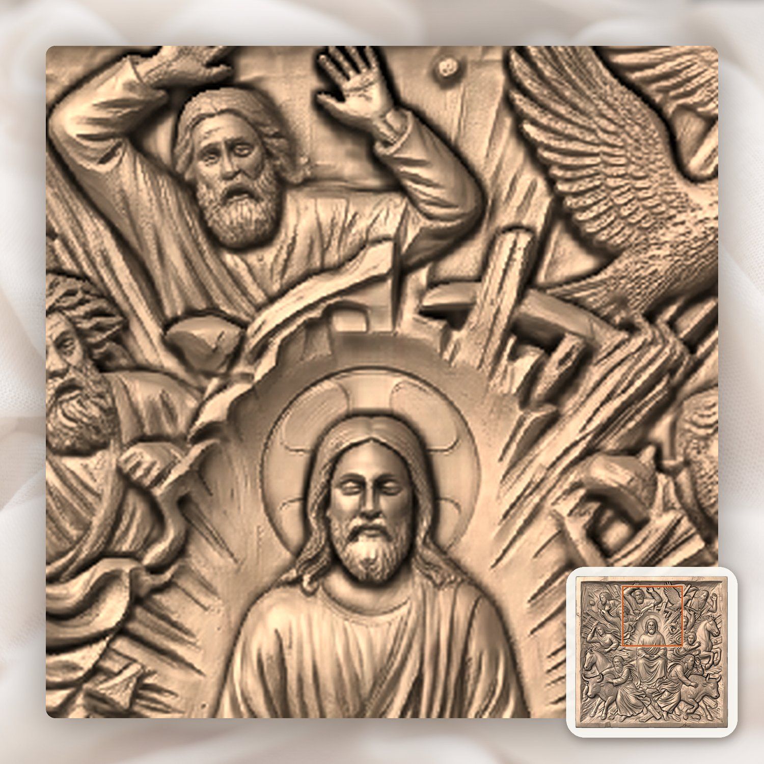 Jesus and Apostles Sacred Scene CNC Relief STL bas-relief STL — view 8