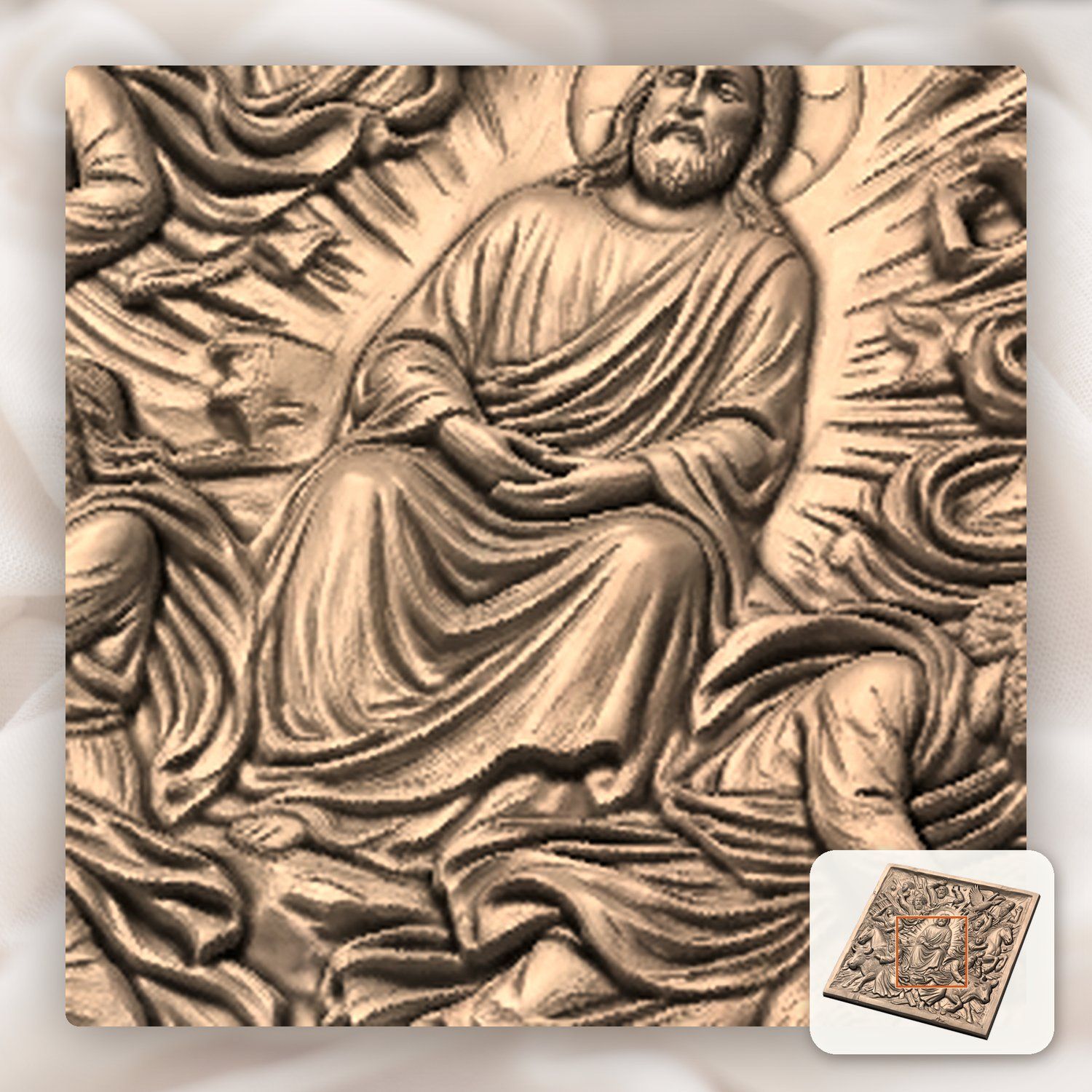 Jesus and Apostles Sacred Scene CNC Relief STL bas-relief STL — view 9