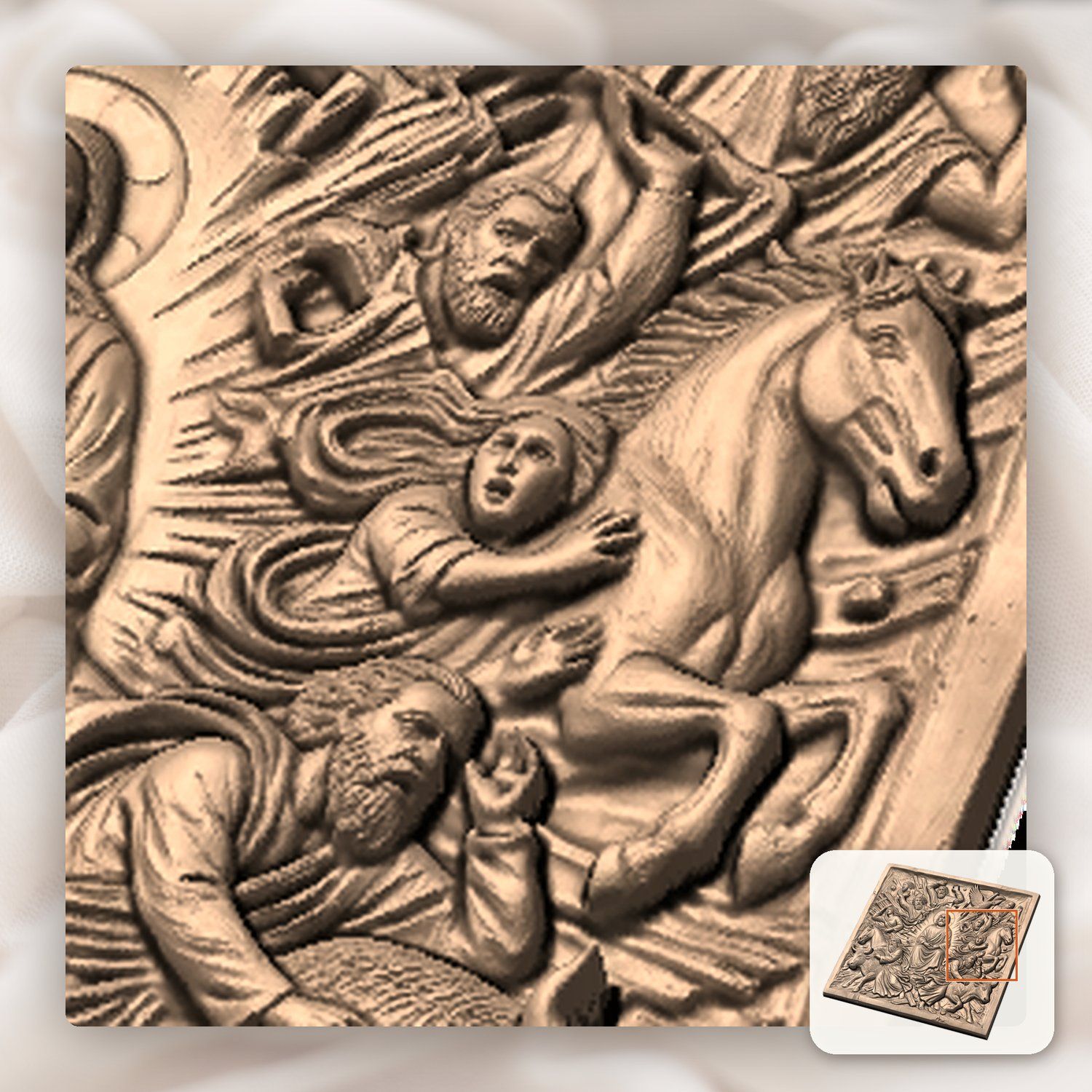 Jesus and Apostles Sacred Scene CNC Relief STL bas-relief STL — view 10