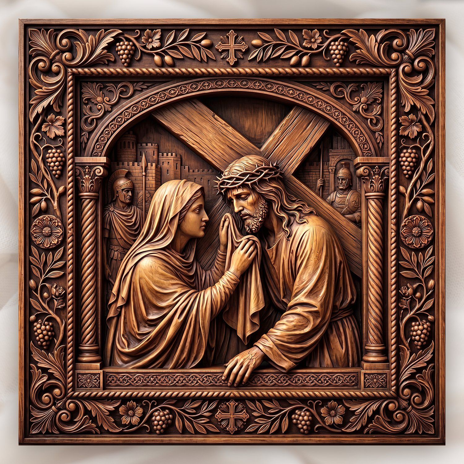 Veronica Wipes Jesus Face STL bas-relief STL design