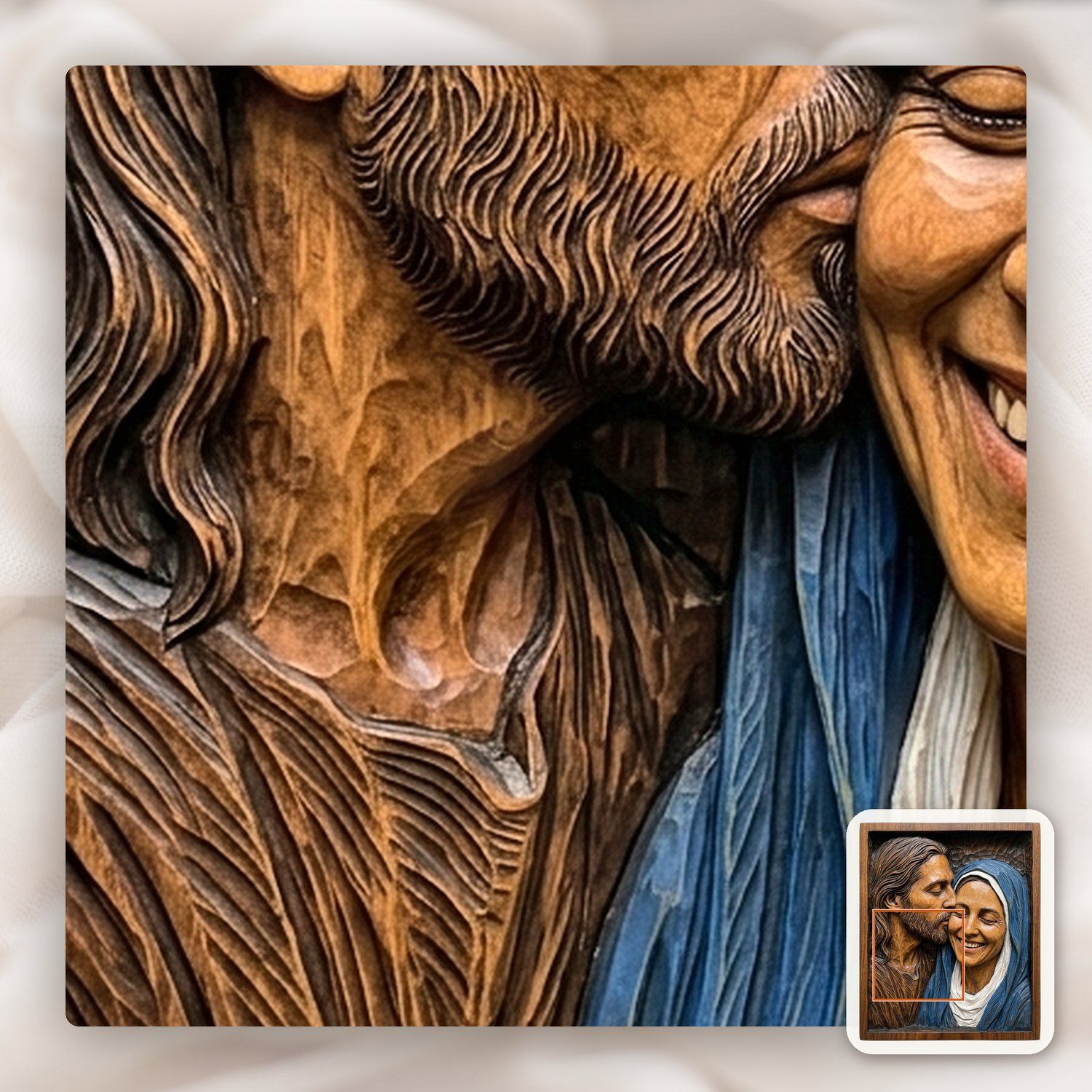Jesus and Virgin Mary Mother of God CNC Relief STL bas-relief STL — view 11