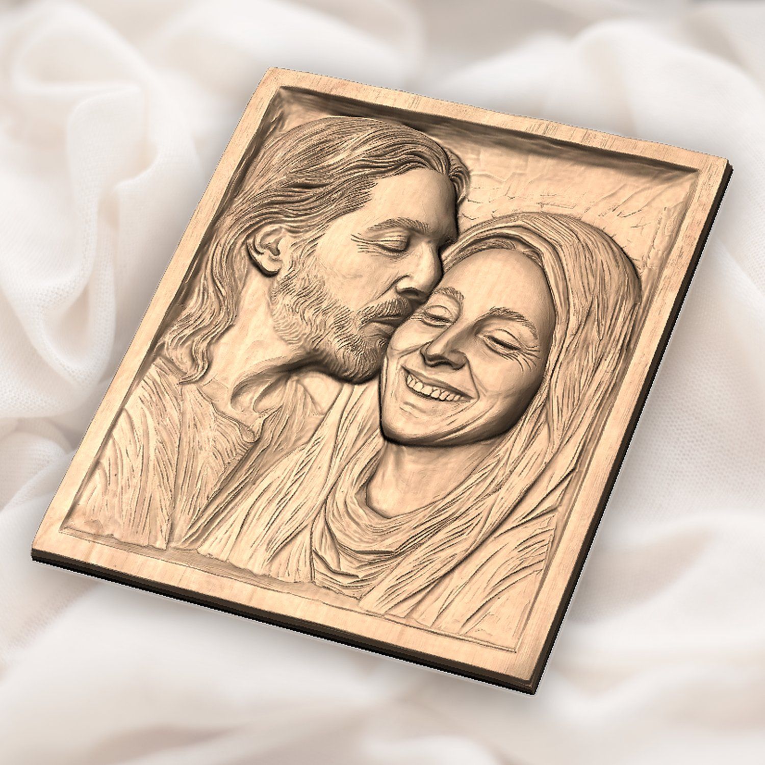 Jesus and Virgin Mary Mother of God CNC Relief STL bas-relief STL — view 5