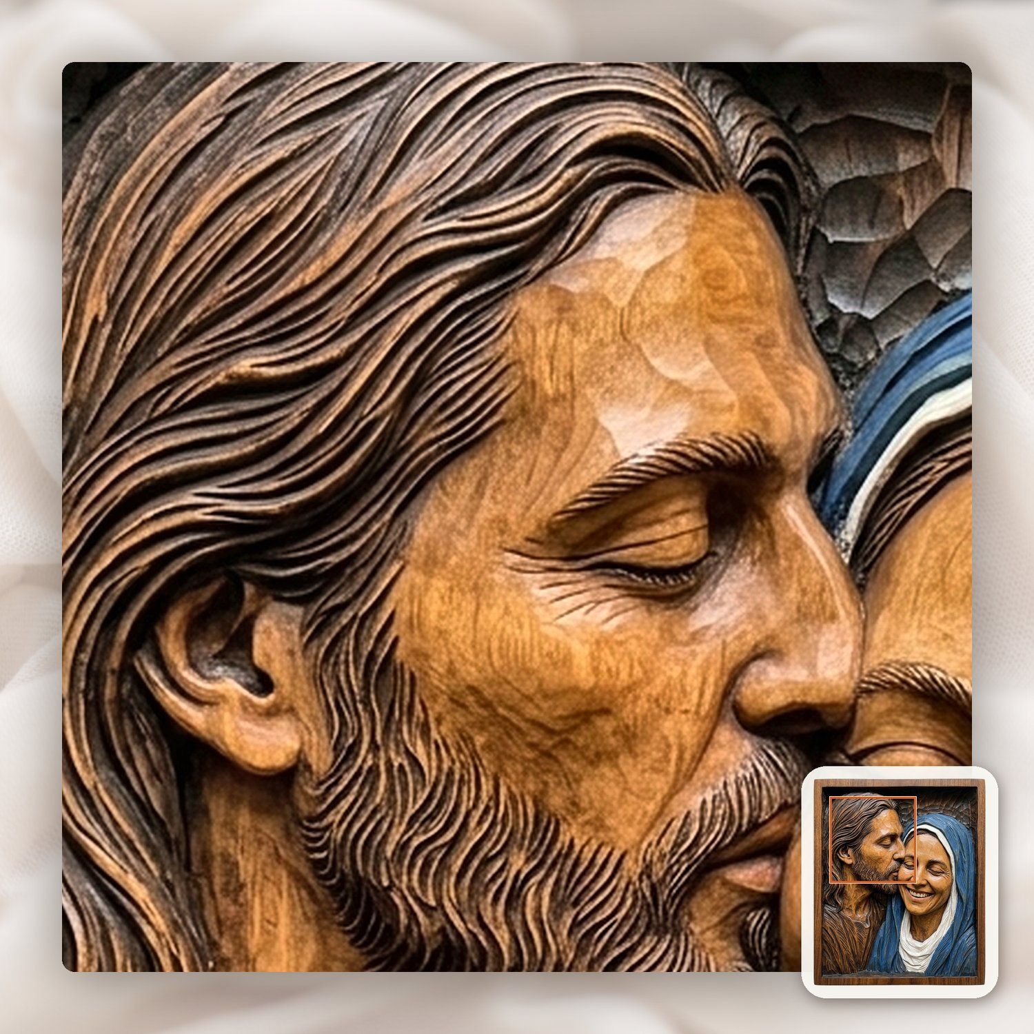 Jesus and Virgin Mary Mother of God CNC Relief STL bas-relief STL — view 10