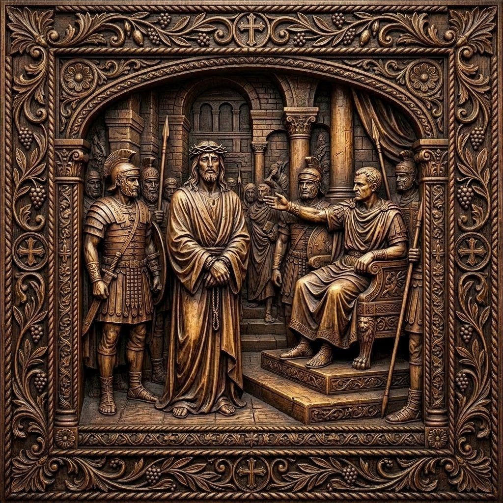 Jesus Condemned to Death STL bas-relief STL — view 11
