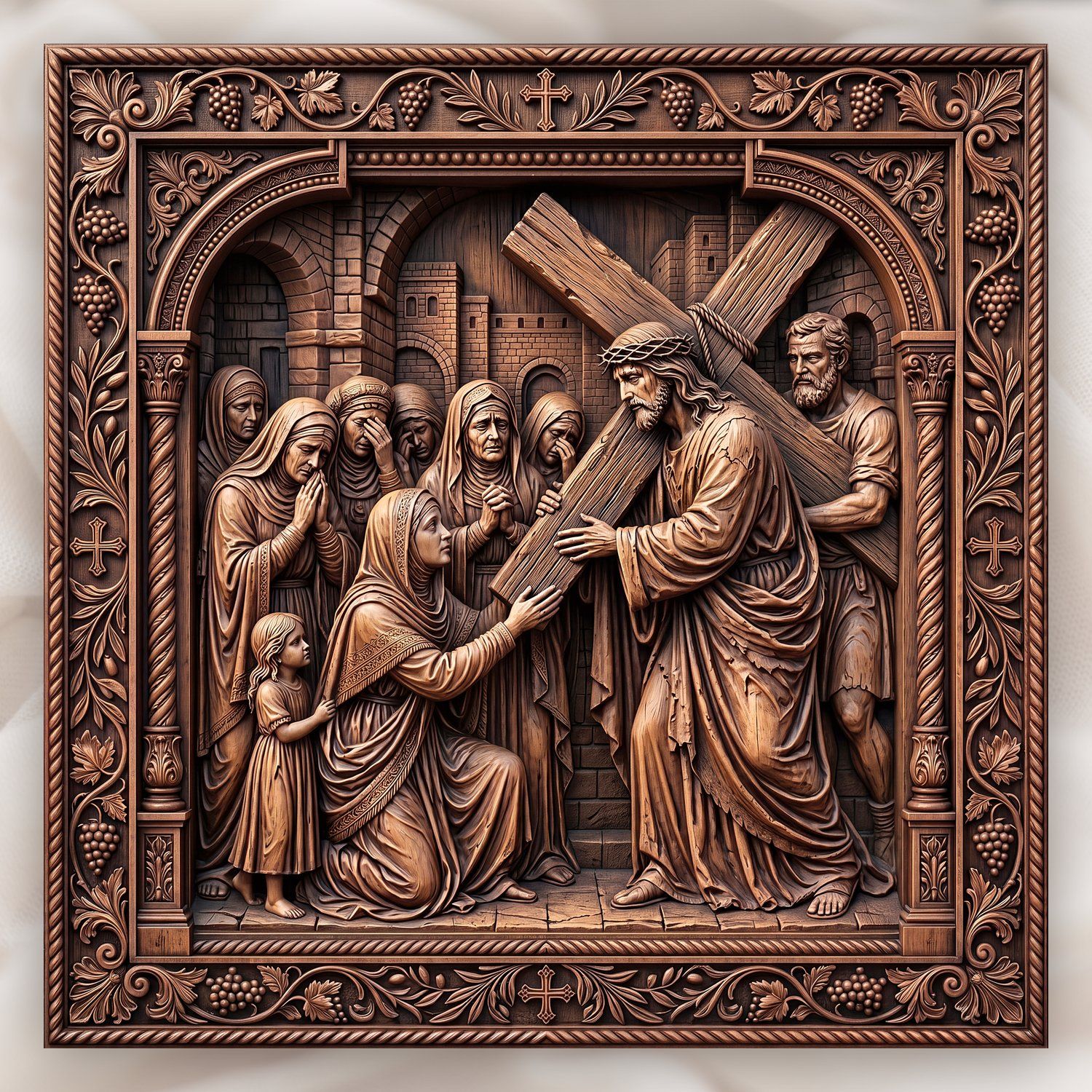Jesus Meets Women of Jerusalem STL bas-relief STL design