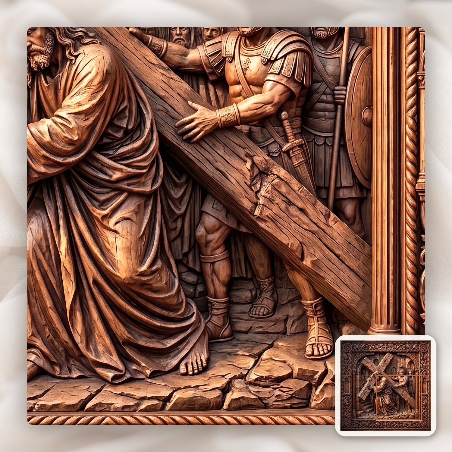 Jesus Takes Up His Cross STL bas-relief STL — view 10