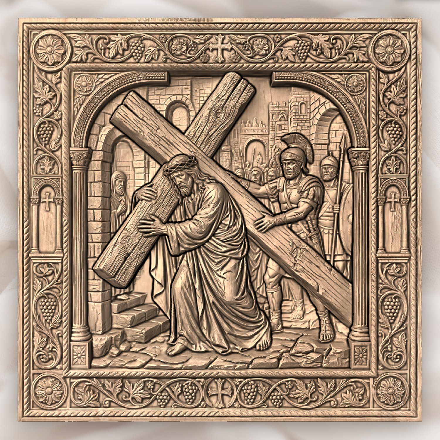 Jesus Takes Up His Cross STL bas-relief STL — view 3