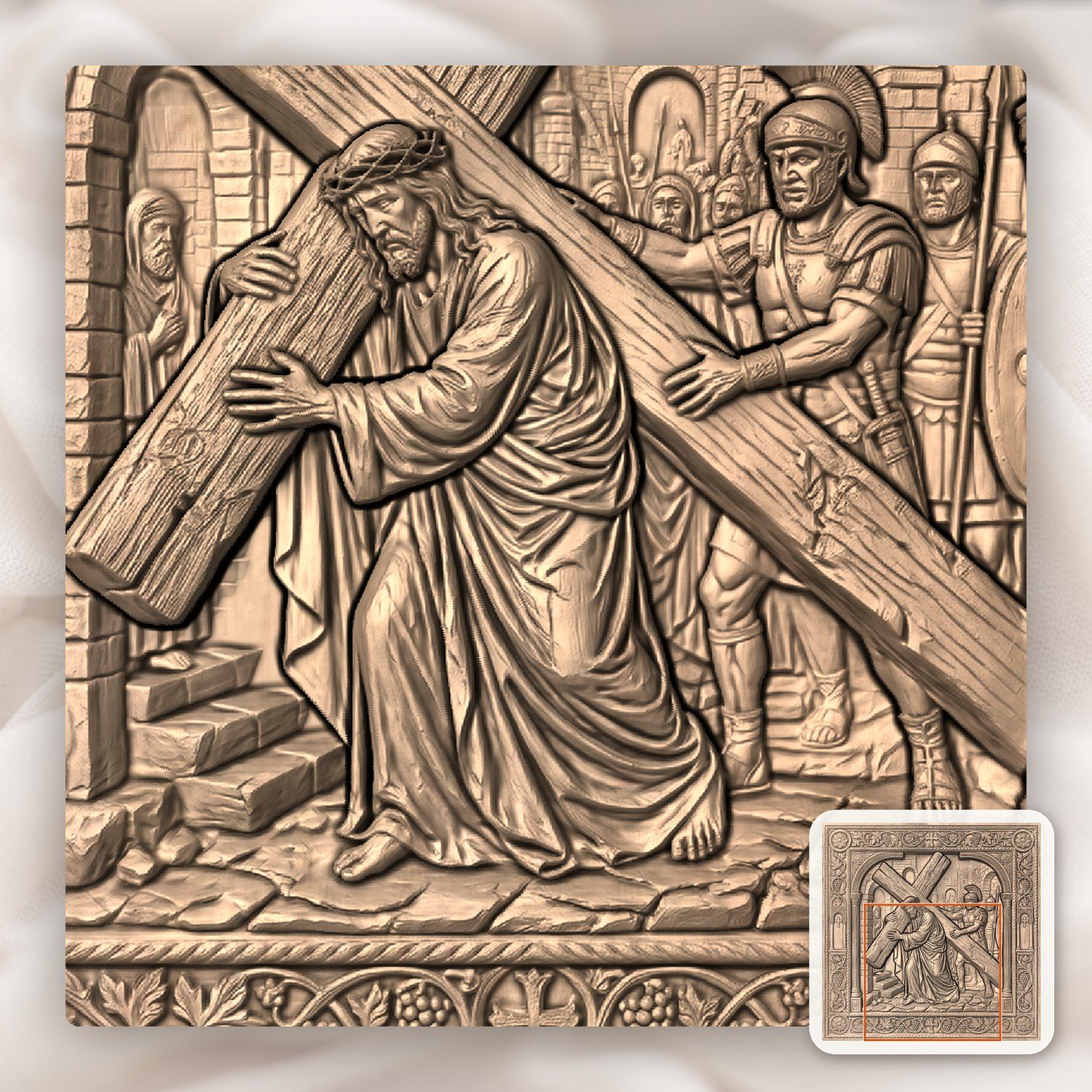 Jesus Takes Up His Cross STL bas-relief STL — view 6