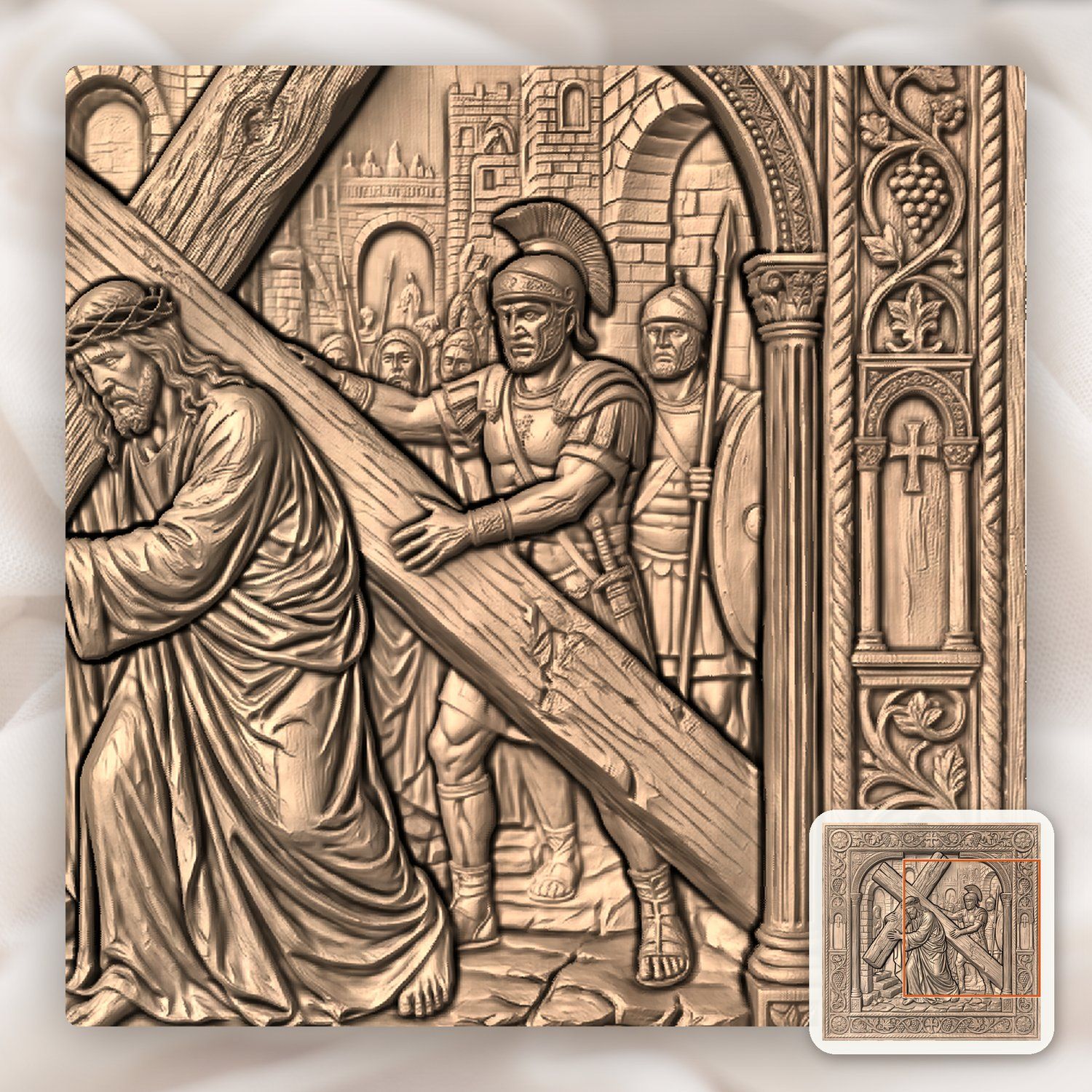 Jesus Takes Up His Cross STL bas-relief STL — view 7