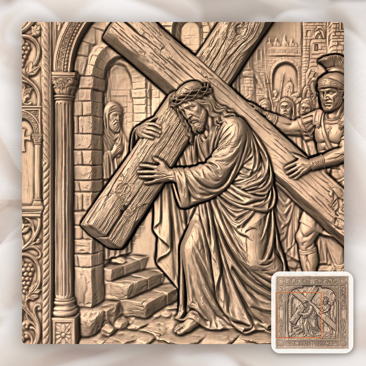 Jesus Takes Up His Cross STL bas-relief STL — view 8