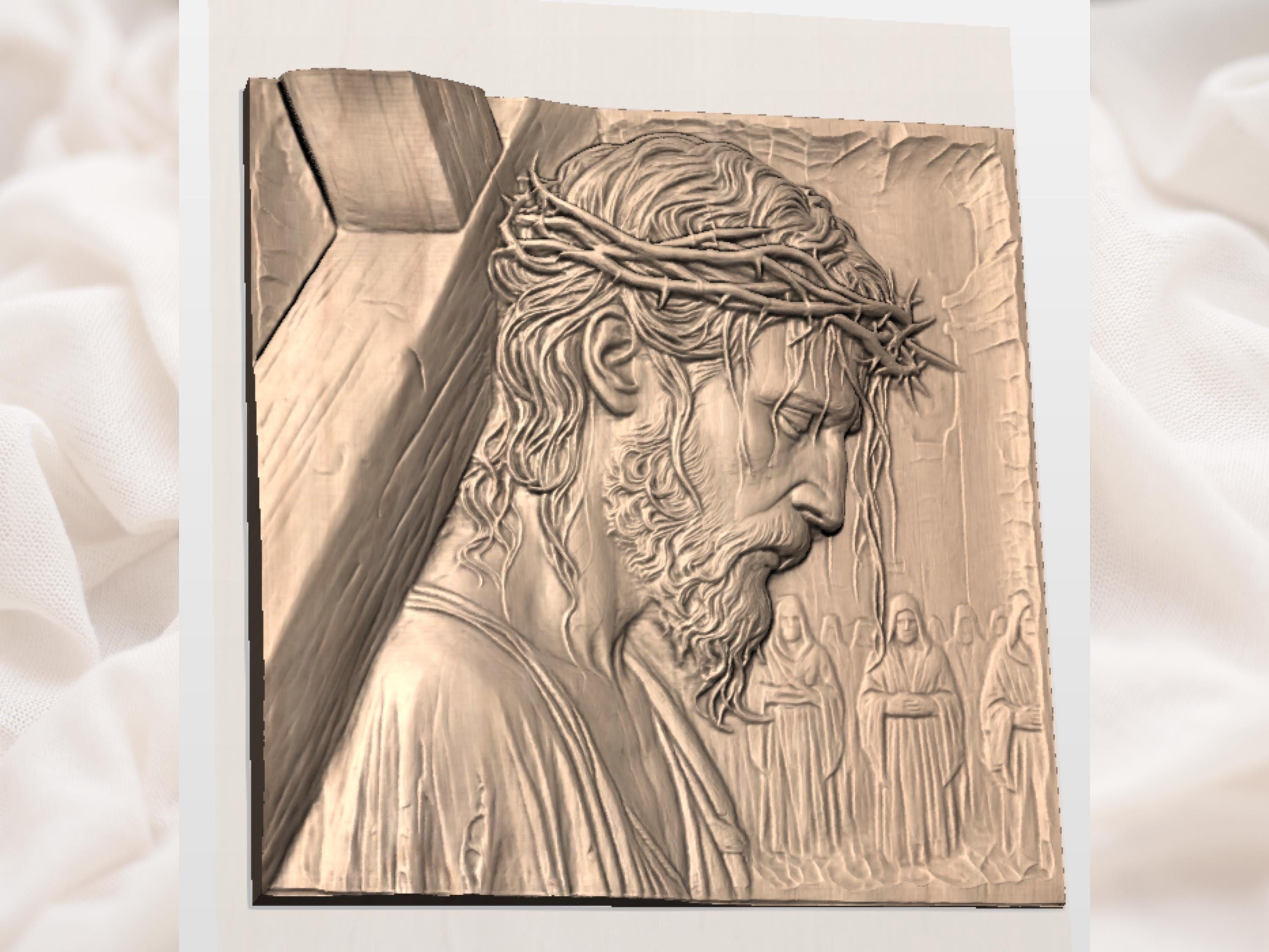 Christ Crowned with Thorns Bas-Relief STL for CNC Carving bas-relief STL — view 2