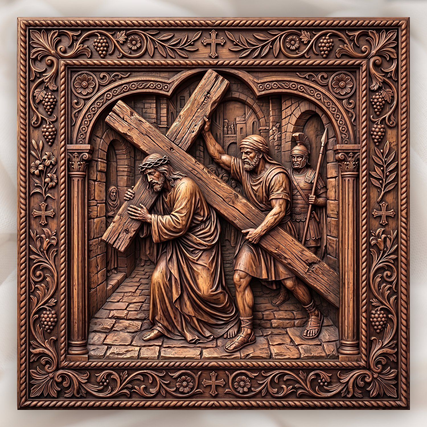 Simon Helps Jesus Carry Cross STL bas-relief STL design
