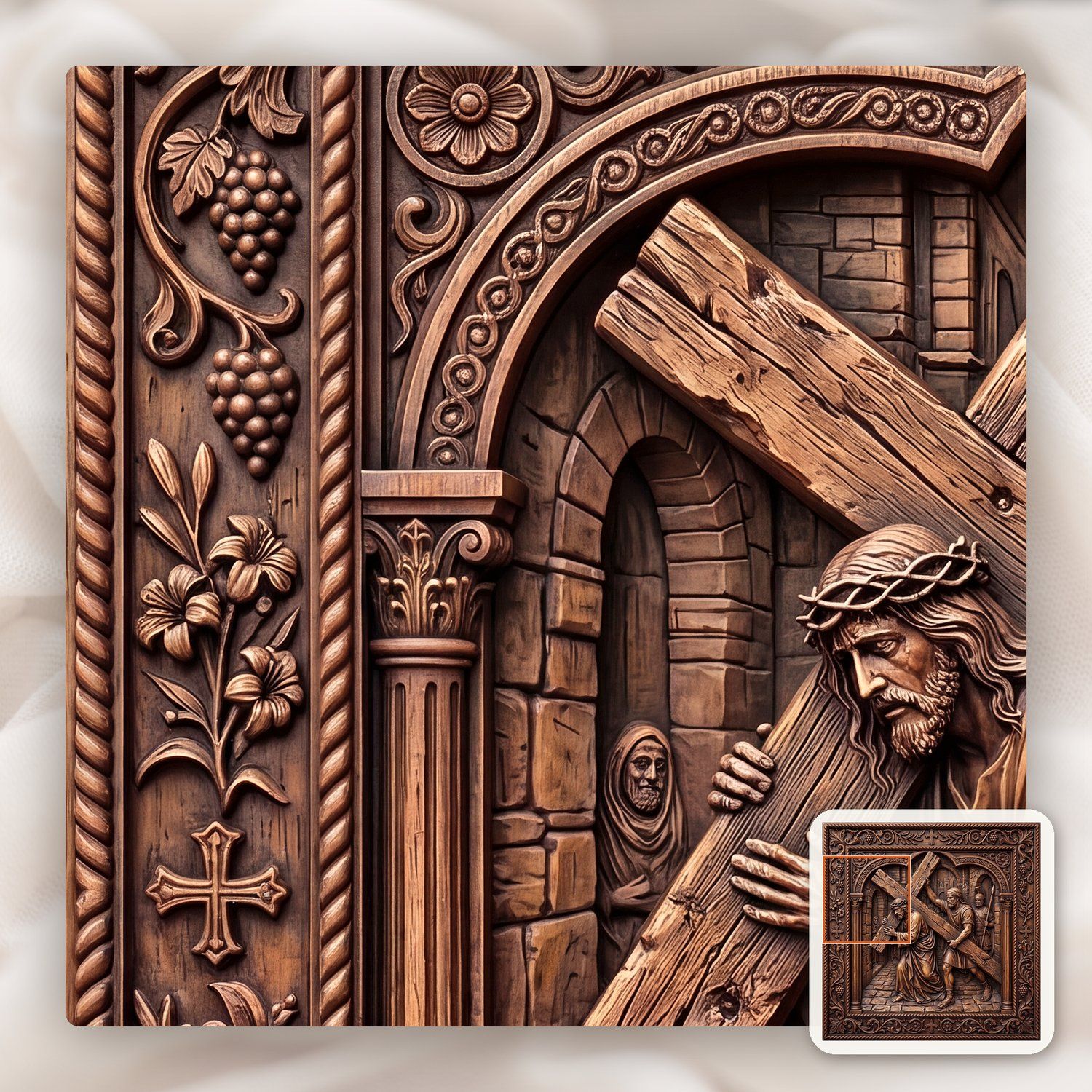 Simon Helps Jesus Carry Cross STL bas-relief STL — view 10