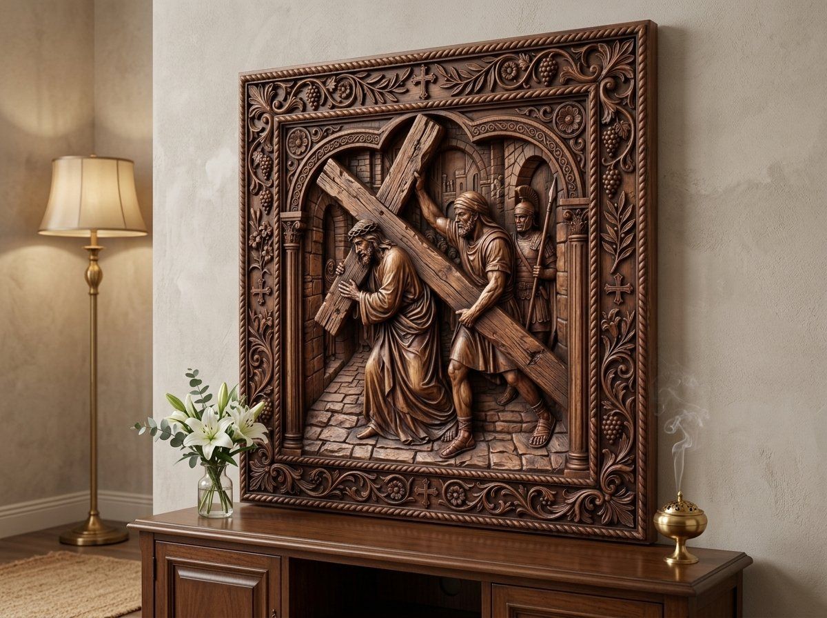 Simon Helps Jesus Carry Cross STL bas-relief STL — view 16