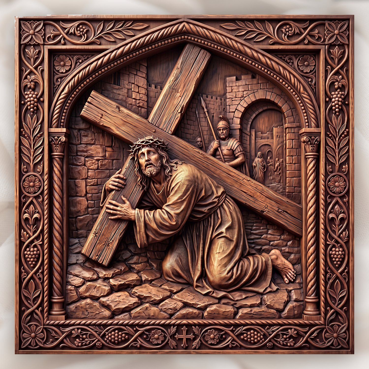 Jesus Falls Second Time STL bas-relief STL design